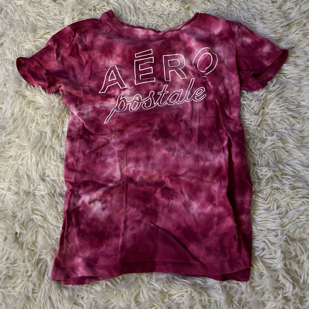 Aeropostale Burgundy Tie-Dye Tee